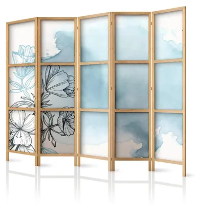 Produktbild von framed concept - Paravent Raumteiler aus Holz 225x172 cm, 5-teilig, einseitig, im orientalischen Stil