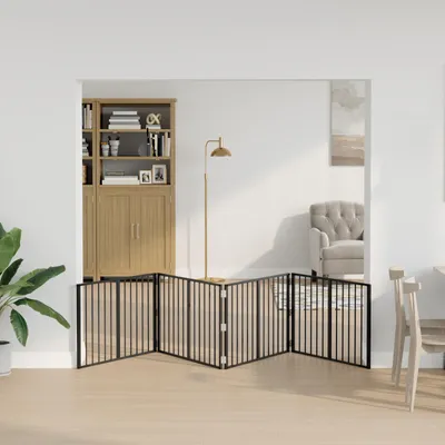 Produktbild von vidaXL Hundetor 4 pcs Schwarz 100 x 60 cm Verzinkter Stahl