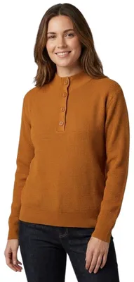 Produktbild von Rodier Damen Pullover aus Baumwolle und Wolle senffarben ohne Knöpfe S