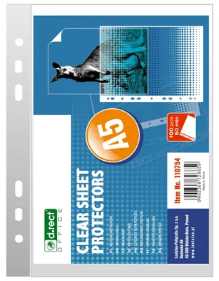 Image de D.RECT - Pochettes | Pochettes transparentes pour documents | Pochettes transparentes | pour classer et protéger | 50 µm A5 - 100 pièces