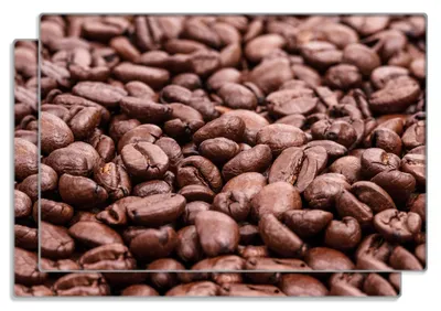 Produktbild von Wallario Frühstücksbrettchen 2er Set aus Glas, je 20 x 30 cm, mit rutschfesten Füßen, Motiv Frisch geröstete Kaffeebohnen