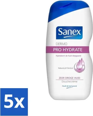 Produktbild von Sanex Dermo Pro Feuchtigkeitsspendende Duschcreme – Für sehr trockene Haut – 500 ml - Vorteilspack - 5 Stücke