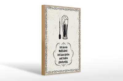 Produktbild von Holzschild  Multitalent kann trinken Darten, 30x20 cm, Holzschilder Spruch Sport Hobby