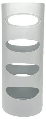 Runder Parasolfuß aus Metall, weiß, 19 x 49 cm