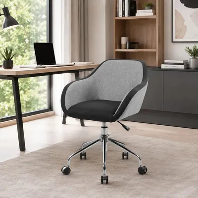 Produktbild von Bürostuhl Dgorgon, Arbeitsbürostuhl, Ergonomischer Bürostuhl, 56x58h77/84 cm, Grau und Schwarz
