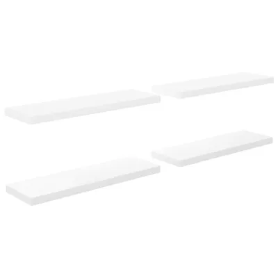 Image de vidaXL Étagères murales flottantes 4 pcs. Blanc brillant 80x23,5x3,8cm MDF