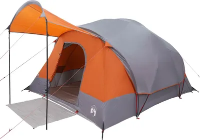 Obrázok produktu pre vidaXL Tunelový rodinný stan pre 8 osôb Šedá a oranžová Vodotesný