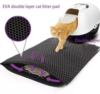 Produktbild von Katzenstreumatte Wasserdicht + Geschenk | Doppel-Schicht, Rutschfest
