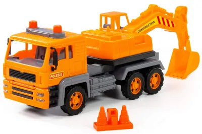 Produktbild von Schaufelbagger LKW Kinder Spielzeug SPECIAL Schwungrad Fahrzeug mit Zubehör