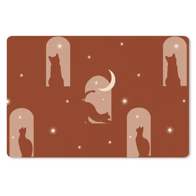 Produktbild von MuchoWow® Schreibtischunterlage Sterne - Katze - Entwurf 60x40 cm - XXL Mauspad - Großes Mauspad