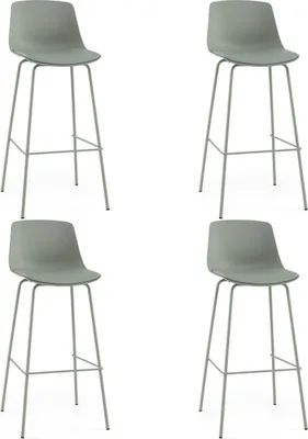 Produktbild von 4-teiliges Barhocker-Set, Kunstleder, ergonomische Rückenlehne