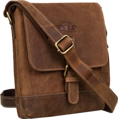 Produktbild von Always Wild | Herrenhandtasche, aus Leder, mit verstellbarem Riemen, Hellbraun, 19x24x6 cm