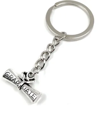 Zdjęcie produktu dla Onwomania Diploma Degree Master Certificate Keyring Metal Lucky Charm w aluminiowym pudełku, idealny na prezent