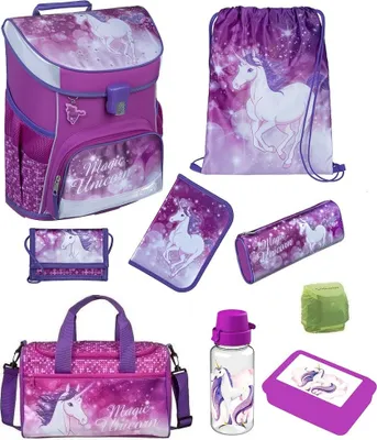 Produktbild von MAGIC UNICORN EINHORN Schulranzen Scooli Campus Fit 9-teilges Set mit Sporttasche