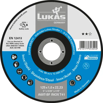 Produktbild von LUKAS Trennscheibe Promax** gerade Form 230 x 1.9 mm Inox/Stahl