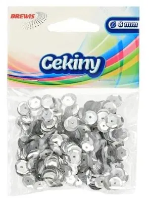 Immagine prodotto di Paillettes da 6 mm, 10 g, argento opaco - Brewis