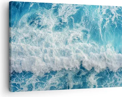 Produktbild von Bild auf Leinwand - Leinwandbild - Meer Welle Ozean - 70x50cm - Wand Bild - Wanddeko - Wandbilder - Leinwanddruck - Bilder - Kunstdruck - Wanddekoration - Leinwand bilder - Wandkunst - AA70x50-4067