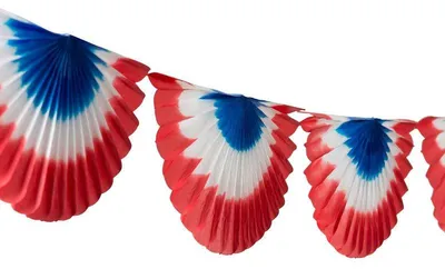 Produktbild von Wandgirlande blau weiss rot | schwer entflammbar Papier 3 m