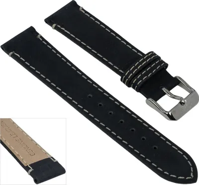 Produktbild von s.Oliver SO-2927-LQ | Uhrenarmband Leder schwarz 20mm