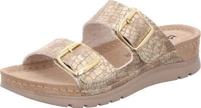 Produktbild von Rohde Damen Pantoletten Schnalle Leder Clogs Cattolica 6152, Größe:42 EU, Farbe:Gold
