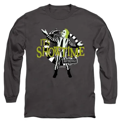 Produktbild von Beetlejuice - "It´s Showtime" T-Shirt für Herren/Damen Uni, Langärmlig TV37137 (XXL) (Holzkohle), KI-generiertes Bild