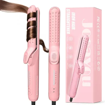 Produktbild von Lockenstab und Glätteisen 2-in-1, 360° Kaltluft-Welleneisen Locken, Ionen Curling Iron Lockeneisen Gegen Frizz, Haarglätter für Zuhause & Unterwegs