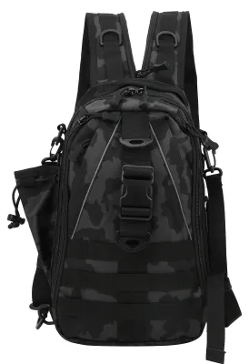 Immagine prodotto di Zaino, zaino a tracolla, borsa a tracolla, pesca, alpinismo, attività all'aperto, esche, borsa, mimetico nero