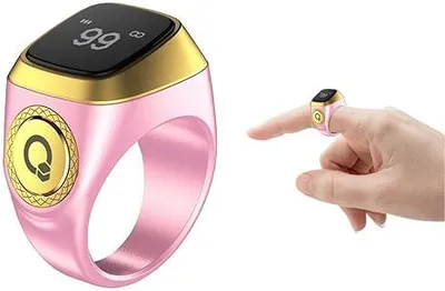 Produktbild von Fingerzähler-Smart-Ring, 20 mm muslimischer digitaler Bluetooth-Mini-Zählerwecker (Pink)