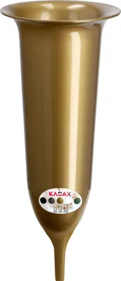 Immagine prodotto di KADAX vaso da tomba in plastica "Latera", vaso da cimitero, vasi, vaso da fiori, oro, 23 cm