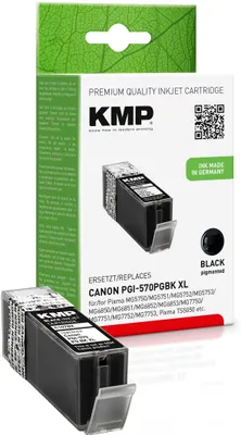 Produktbild von KMP C107BPIX, Schwarz, Tinte auf Pigmentbasis, 22 ml, 500 Seiten