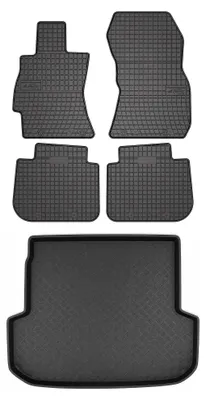 Zdjęcie produktu dla Dywaniki gumowe + mata bagażnika do Subaru Outback III 2003-2009 (kombi) – czarne, dopasowane – Wielganizator SolidPRO