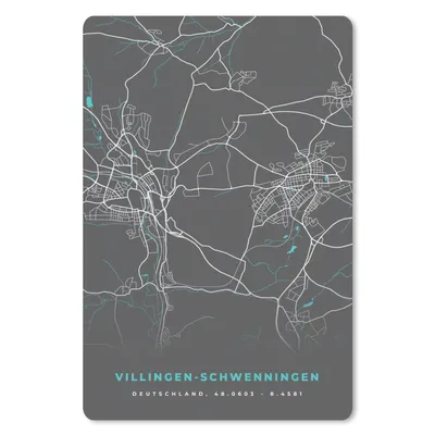 Produktbild von MuchoWow® Mauspad Mousepad Villingen Schwenningen - Stadtplan - Blau - Karte - Deutschland 40x60 cm - Mousepads - Maus Mat - Pad - Mausunterlage - Schreibtisch Accesoire