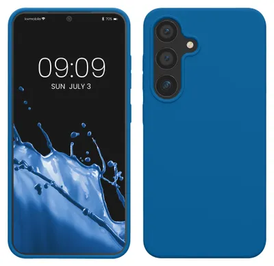 Produktbild von kwmobile Handyhülle für Samsung Galaxy S25 Hülle - Case Silikon - Kabelloses Laden - Schutzhülle Cover in Blue Reef