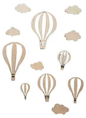 Produktbild von Wanddekoration Heißluftballon aus Holz für das Kinderzimmer