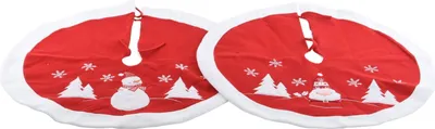 Produktbild von Weihnachtsbaumdecke Polyester weiss/rot Ø89 cm 2 sortiert Stückpreis