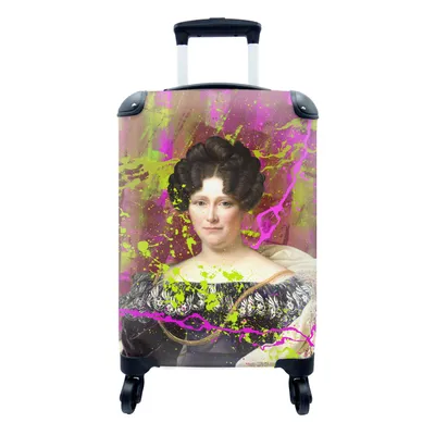 Produktbild von MuchoWow® Koffer Handgepäck Trolley Rollkoffer Kleine Reisekoffer mit 4 Rollen - Johanna Henriette Engelen - Dubois Drahonet - Neon - Cabin Size < 55x40x23 cm & 55x40x20 cm - Fotokoffer - Kabinenkoffer - Boardgepäck - Reise-Box - Reisekoffer - Reisegepäck - Koffer mit Bild - Trolley für Kinder