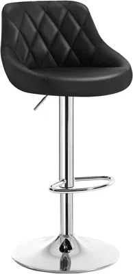 Produktbild von 1er Barhocker Barstuhl, leichte reinige Kunstleder, Gute gepolsterte Sitzfläche, Höhenverstellbar, 360° Drehbar, Farbwahl, in Schwarz