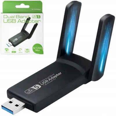 Immagine prodotto di Scheda di rete WLAN, adattatore WiFi, USB 3.0, 1300 Mbps, dual-band