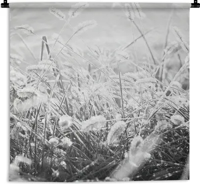 Produktbild von MuchoWow® Wandteppich Wandbehang Winter - Schwarz - Weiß - Eis 150x150 cm Tapisserie Dekoration Wandtuch - Wohnaccessoires - Modernes