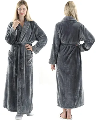 Produktbild von Lange Damen-Fleece-Badjas für den Winter