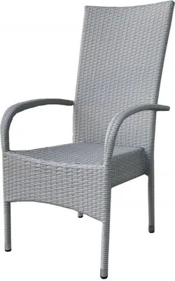 Produktbild von Rattanstuhl Malta stapelbar grau witterungsbeständig 69x56x107 cm, Sitzhöhe 45 cm