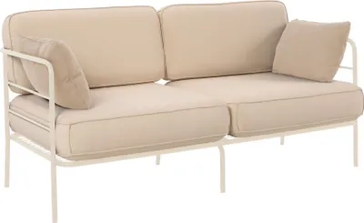 Obrázek produktu pro Selsey Preggel - Zahradní dvoumístná pohovka, 156 cm, vodoodpudivá, béžová/krémová barva rámu