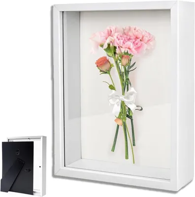 Produktbild von 3D Bilderrahmen, 20 x 25 cm, 3 cm Tiefe, Acrylglas, Holz, für Blumen