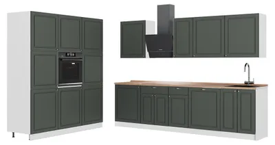 Immagine prodotto di Cucina componibile Vicco Fame-Line Verde-oro rustico/Bianco 460 cm, PL Rovere, Model 63826
