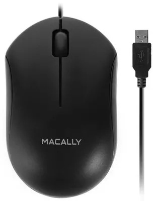Produktbild von Macally QMOUSE-B, Beidhändig, Optisch, USB Typ-A, 1200 DPI, Schwarz