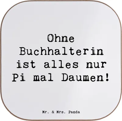 Produktbild von Mr. & Mrs. Panda Untersetzer für Gläser Spruch Buchhalterin Liebe - Weiß - Geschenk, Buchhaltung, Berufsgestaltung, Berufe, Tassenuntersetzer, Beruf, Tischuntersetzer