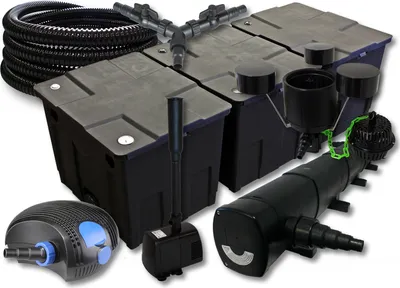 Obrázek produktu pro SunSun kompletní sada: CBF-350C jezírkový filtr do 90000 l, CTF-12000 jezírkové čerpadlo 12000l/h 100W, CUV-272 jezírkový odkalovač 72W, 25m hadice 25mm, CSP-250 skimmer 2500l/h, HJ-943 fontána 800l/h, Y rozdělovač
