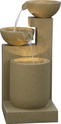 Produktbild von Dehner Gartenbrunnen Samson, Terassenbrunnen frostbeständig, Brunnen für Außen, mit LED Beleuchtung, ca. 100 x 54.5 x 54.5 cm, Polyresin, braun
