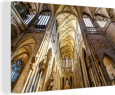 Obrázek produktu pro OneMillionCanvasses® - Plátno - 140x90 cm, Katedrála - Architektura - Praha, Nástěnné umění Vytisknout Nástěnná dekorace