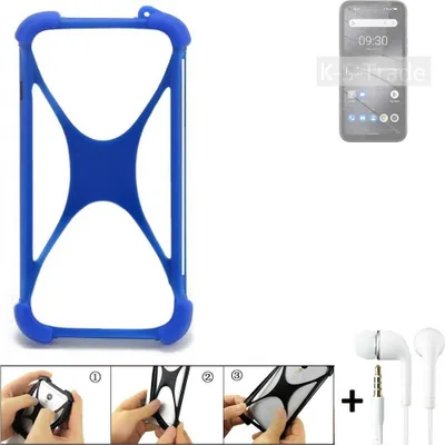Produktbild von Bumper kompatibel mit Gigaset GX6 Schutzhülle Handyhülle Silikon Schutz Hülle Cover Case Silikoncase Silikonbumper TPU Softcase Smartphone, Blau